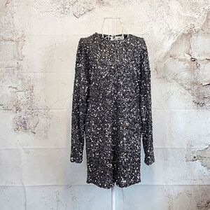 Aura fully sequined shift dress mini - Silver Women's Size S